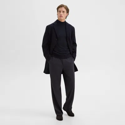 Theory 3-button Topcoat In Recycled Wool-blend Melton In Baltic