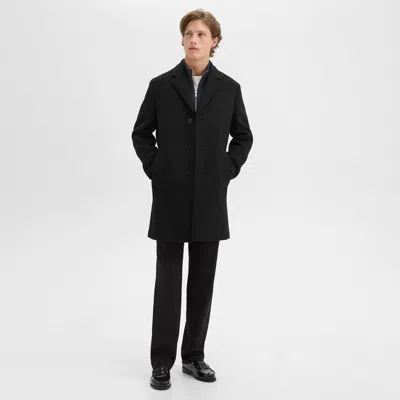 THEORY 3-BUTTON TOPCOAT IN RECYCLED WOOL-BLEND MELTON