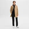 Theory 3-button Topcoat In Recycled Wool-blend Melton In New Camel