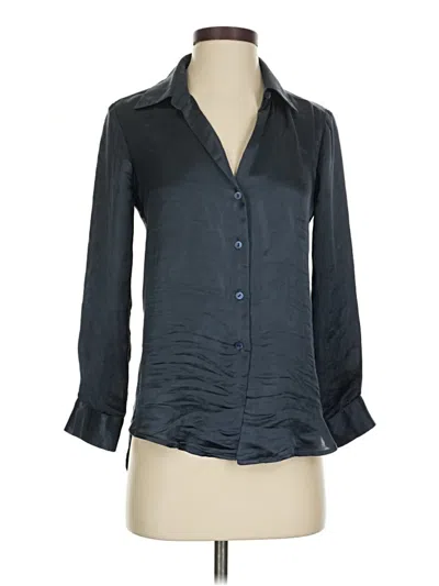 Pre-owned Theory 3/4 Sleeve Blouse In Black