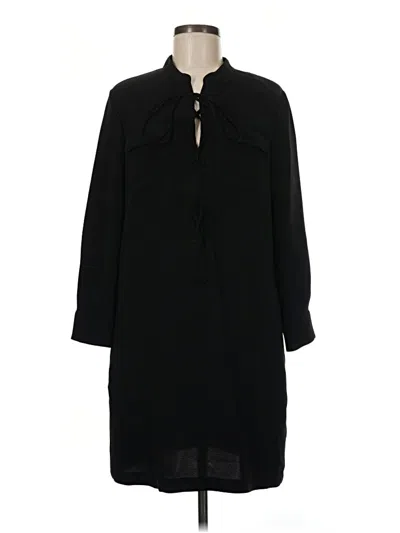 Pre-owned Theory 3/4 Sleeve Blouse In Black