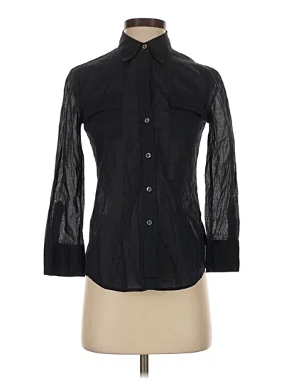 Pre-owned Theory 3/4 Sleeve Blouse In Black