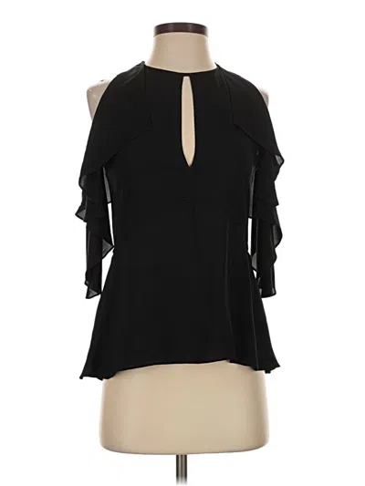 Pre-owned Theory 3/4 Sleeve Blouse In Black