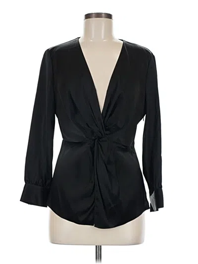 Pre-owned Theory 3/4 Sleeve Blouse In Black