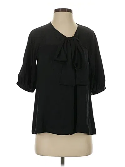 Pre-owned Theory 3/4 Sleeve Blouse In Black