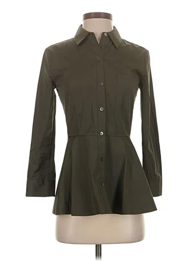 Pre-owned Theory 3/4 Sleeve Blouse In Green