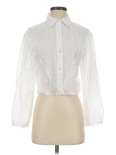 Pre-owned Theory 3/4 Sleeve Blouse In Ivory