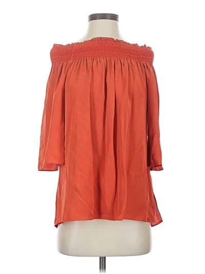 Pre-owned Theory 3/4 Sleeve Blouse In Orange