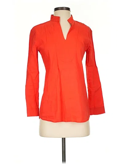 Pre-owned Theory 3/4 Sleeve Blouse In Orange