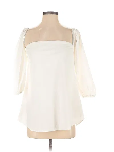 Pre-owned Theory 3/4 Sleeve Blouse In White