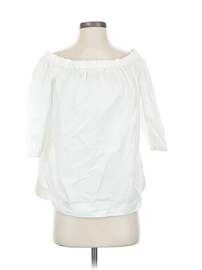 Pre-owned Theory 3/4 Sleeve Blouse In White