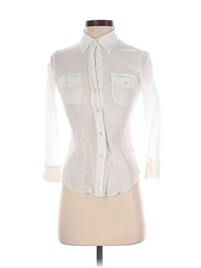 Pre-owned Theory 3/4 Sleeve Blouse In White