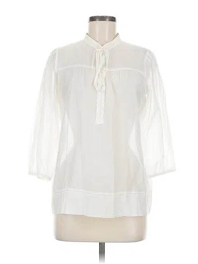 Pre-owned Theory 3/4 Sleeve Blouse In White