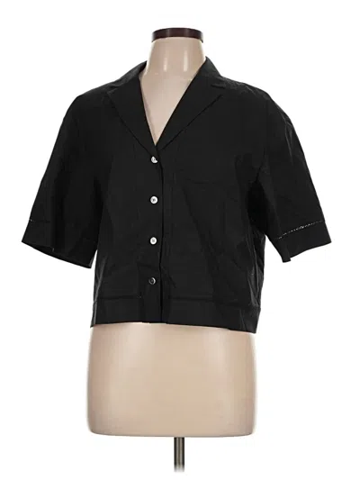 Pre-owned Theory 3/4 Sleeve Button Down Shirt In Black