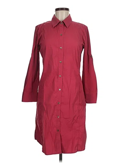 Pre-owned Theory 3/4 Sleeve Button Down Shirt In Burgundy