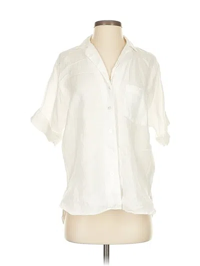 Pre-owned Theory 3/4 Sleeve Button Down Shirt In White