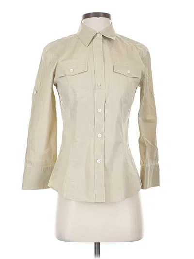 Pre-owned Theory 3/4 Sleeve Button Down Shirt In White