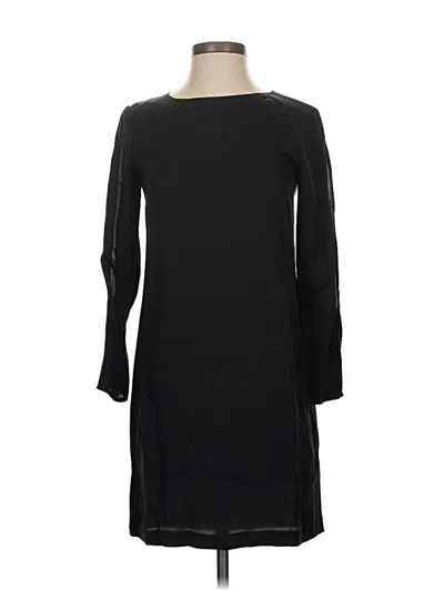 Pre-owned Theory 3/4 Sleeve Silk Top Black Boatneck Tops