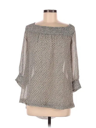 Pre-owned Theory 3/4 Sleeve Silk Top Gray Square Neckline Tops