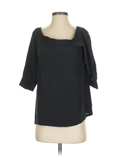 Pre-owned Theory 3/4 Sleeve Top Black Boatneck Tops