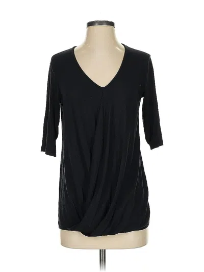 Pre-owned Theory 3/4 Sleeve Top Black V Neck Tops