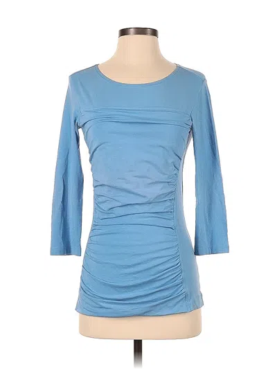 Pre-owned Theory 3/4 Sleeve Top Blue Boatneck Tops