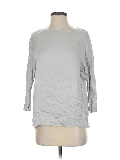 Pre-owned Theory 3/4 Sleeve Top Gray Boatneck Tops