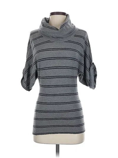 Pre-owned Theory 3/4 Sleeve Top Gray Cowl Neck Tops