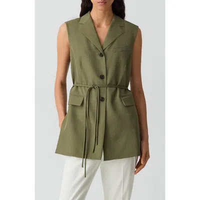 Theory 3-button Slash Vest In Green