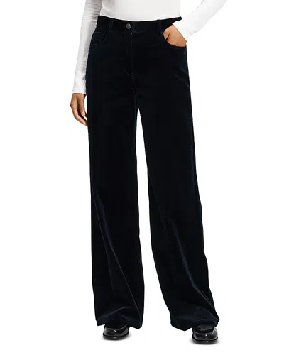 Theory 5 Pocket High Rise Stretch Straight Leg Velvet Jeans In Baltic