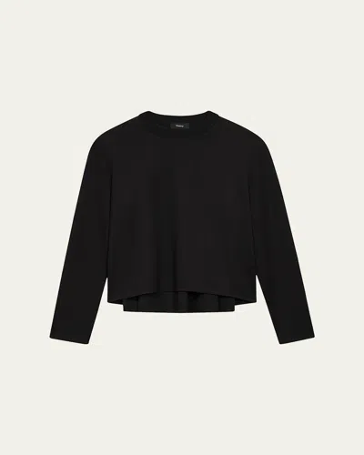 Theory A-line Crewneck Pullover In Black