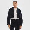 Theory A-line Jacket In Velvet In Baltic