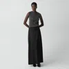 Theory A-line Maxi Skirt In Satin In Black