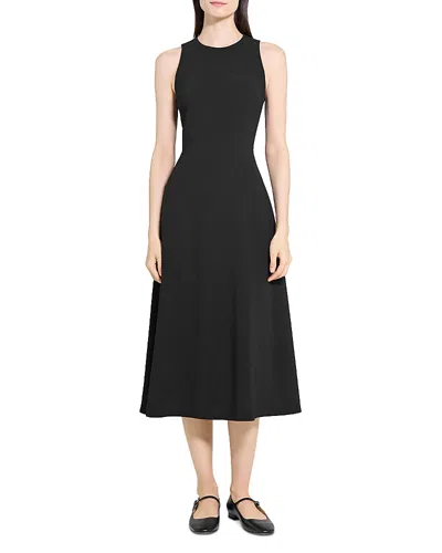 Theory A Line Midi Dress In Black