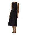 Theory A-line Midi Dress In Admiral Crepe In Black