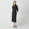 Theory A-line Midi Dress In Sleek Poplin In Black
