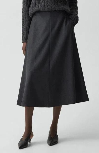 Theory A-line Midi Skirt In Black
