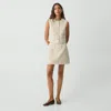 Theory A-line Mini Skirt In Texture Tweed In Taupe Multi
