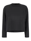 Theory Cropped Crewneck Jumper In Grey