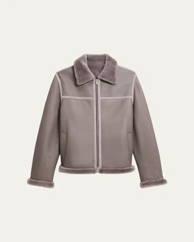 THEORY A-LINE SHEARLING JACKET