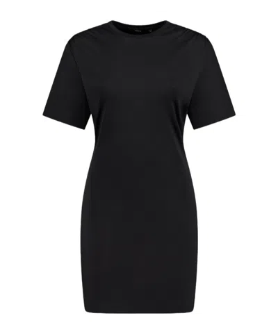Theory A-line Short-sleeved Dress In Black