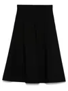 Theory Black Mid-waist Flared Skirt In Black