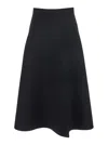 Theory Black Mid-waist Flared Skirt In Black