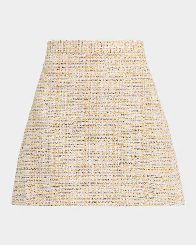 Theory A-line Tweed Mini Skirt In Neutral