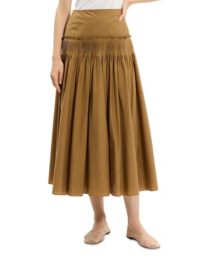 Theory Accordion Pleat Skirt In Brown