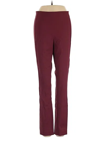 Pre-owned Theory Active Pants In Burgundy