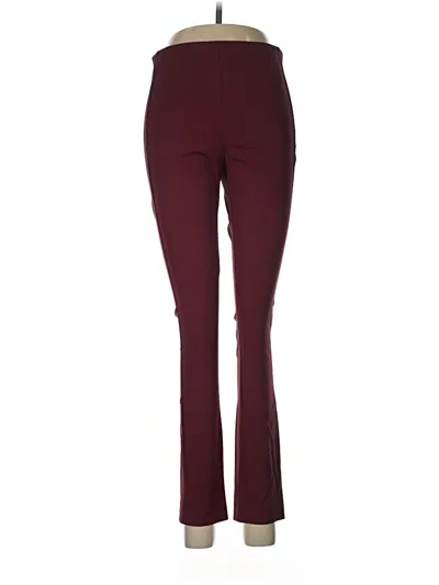 Pre-owned Theory Active Pants In Burgundy