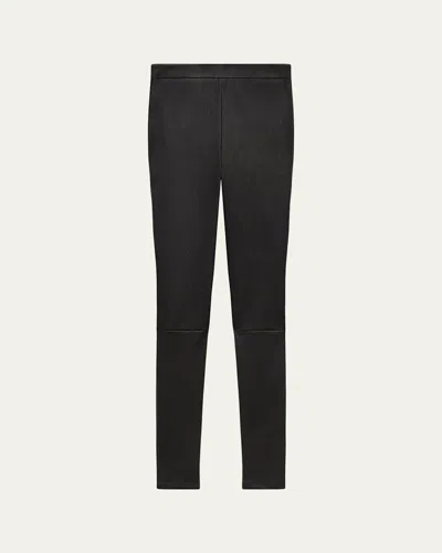 Theory Adbelle High-waist Leather Leggings In Black