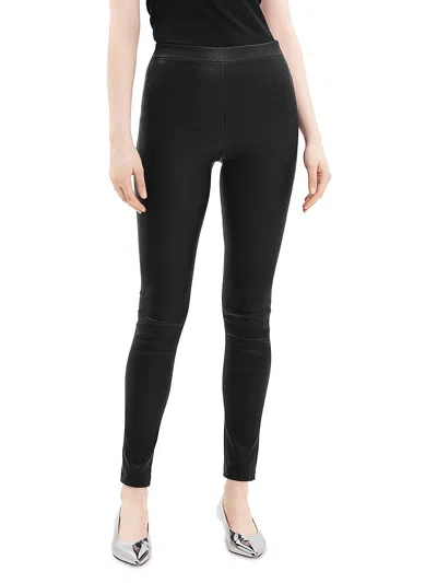 Theory Adbelle Womens Leather Skinny Leggings In Black