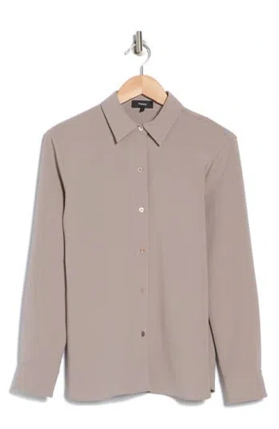 Theory Admi Button-up Shirt In Cinder